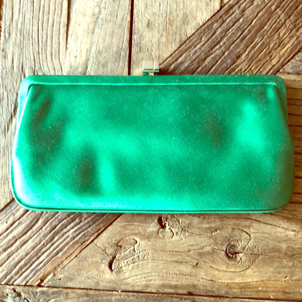 Green Satin Evening bag by Lambertson Truex